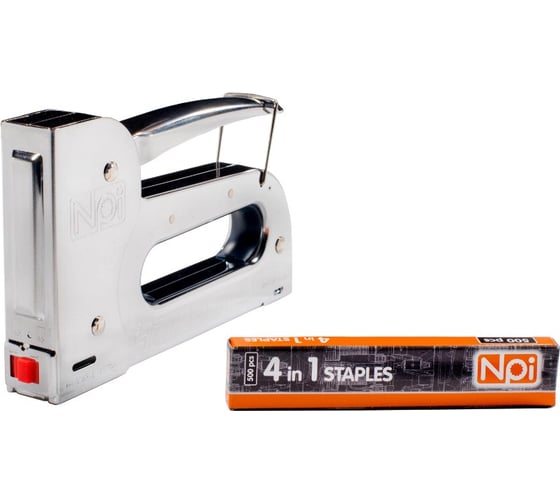 Степлер стальной NPI 4-в-1, HeavyDuty, скобы 6-14 мм 41017
