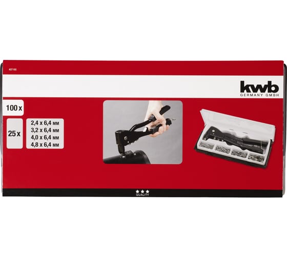 Заклепочник KWB комплект заклепок 4071-90