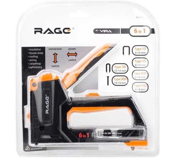 Строительный степлер RAGE by VIRA 6 в 1 6-14 мм 810415