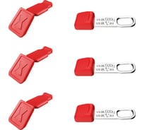 Набор клипс для маркировки инструмента Knipex KN-006110CR СС Clip красная 3 шт, KN-006210TR TT Clip 3 шт KN-006306TCR