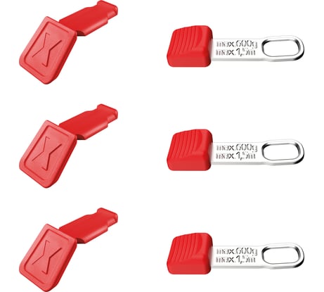Набор клипс для маркировки инструмента Knipex KN-006110CR СС Clip красная 3 шт, KN-006210TR TT Clip 3 шт KN-006306TCR
