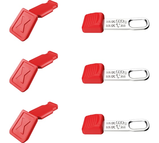 Набор клипс для маркировки инструмента Knipex KN-006110CR СС Clip красная 3 шт, KN-006210TR TT Clip 3 шт KN-006306TCR 1