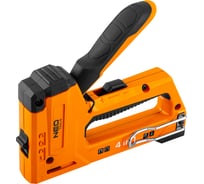 Степлер NEO Tools 4 в 1, 6-14 мм, скобы J, G, L, E, алюминий 16-030