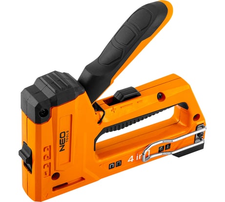 Степлер NEO Tools 4 в 1, 6-14 мм, скобы J, G, L, E, алюминий 16-030