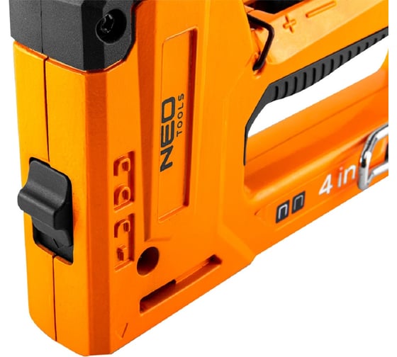 Степлер NEO Tools 4 в 1, 6-14 мм, скобы J, G, L, E, алюминий 16-030
