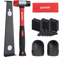 Набор для укладки ламината и паркетной доски Ezarc молоток, планка, стяжка, клинья, наколенники 8188FA