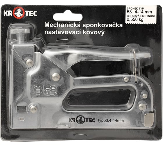 Регулируемый механический степлер KROTEC тип 53, 4-14 мм, металлический 4301008