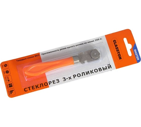 Стеклорез РемоКолор пластмассовая рукоятка, 3-х роликовый 46-3-000