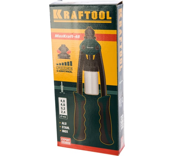 Компактный двуручный заклепочник KRAFTOOL MaxKraft-48 290 мм, 2.4 - 4.8 мм 31161