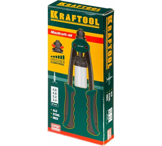 Компактный двуручный заклепочник KRAFTOOL MaxKraft-48 290 мм, 2.4 - 4.8 мм 31161