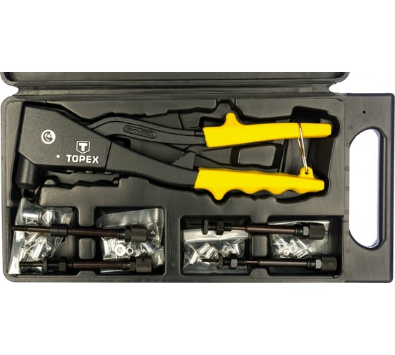 Заклепочник для резьбовых заклепок TOPEX M3, M4, M5, M6 43E110