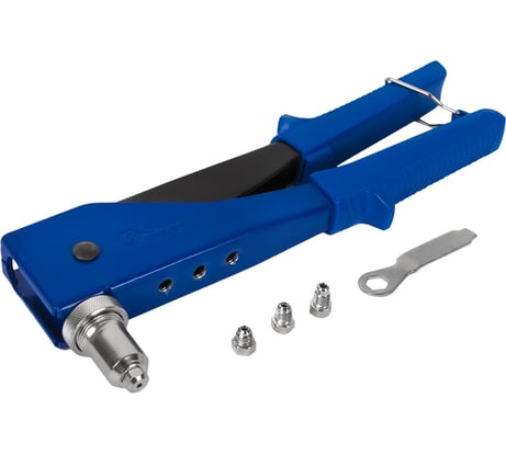 Заклепочник КОБАЛЬТ 260 мм, переставной 0-90 град., заклепки 2,4-3,2-4,0-4,8 мм, блистер 243-516