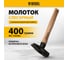 Слесарный молоток Denzel 400 г, кованый квадратный боек, буковая рукоятка 10428 2