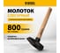Слесарный молоток Denzel 800 г, кованый квадратный боек, буковая рукоятка 10435 2