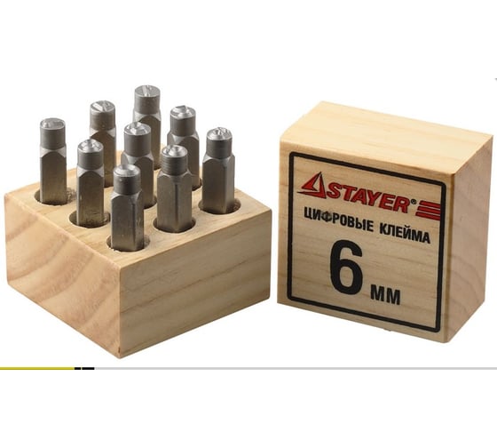 Клейма цифровые арабские, шрифт 6мм STAYER 21501-06