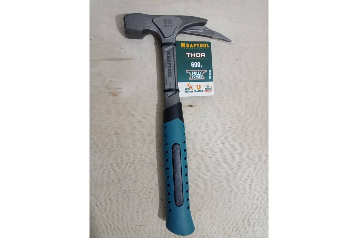 Молоток кровельщика KRAFTOOL THOR, 600 г цельнокованый, с магнитом ...