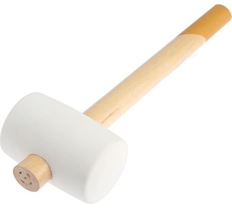 Киянка ТУНДРА деревянная рукоятка, белая резина, 65 мм, 600 г 6977302