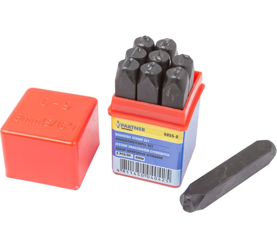 Набор цифровых штампов Partner 9пр. (6мм),в пластиковом футляре PA-6855-6(7973) 1