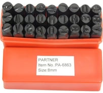 Набор буквенных штампов Partner 8 мм, латиница, в пластиковом футляре, 27 предметов PA-6863-8(8112)