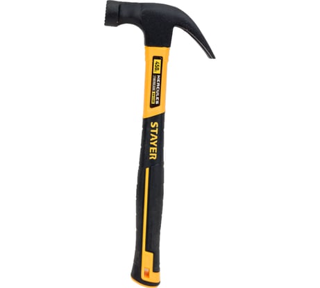 Столярный молоток-гвоздодёр c фибергласовой рукояткой STAYER Hercules-M 450 г 2027-450_z01