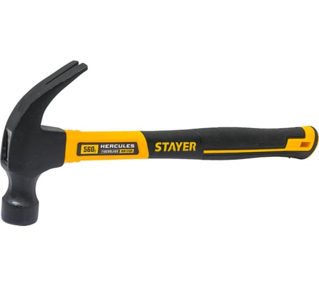 Столярный молоток-гвоздодёр с фибергласовой рукояткой STAYER Hercules 560 г 2026-560_z02