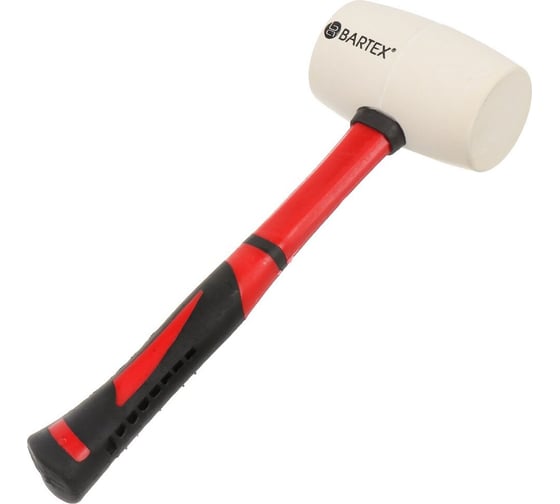 Киянка BARTEX 450 г, резина, белая, фибергласовая рукоятка 364675