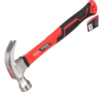 Слесарный молоток-гвоздодер BARTEX фибергласовая обрезиненная рукоятка, 0.45 кг 149457