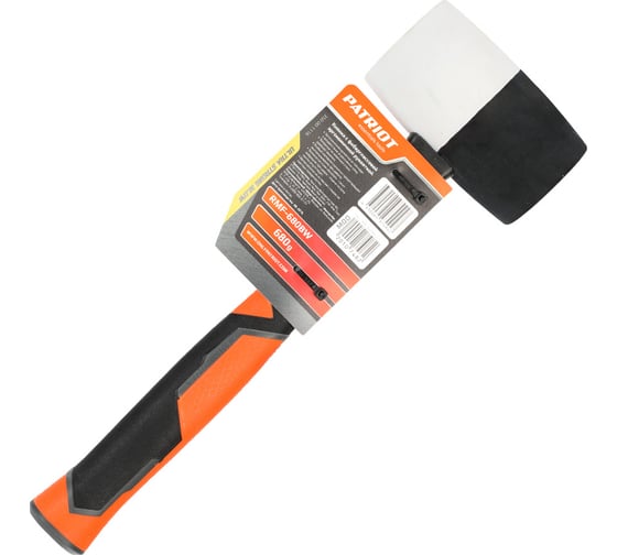 Черно-белая киянка PATRIOT RMF-680BW с фибергласовой рукояткой, 680г 350001116