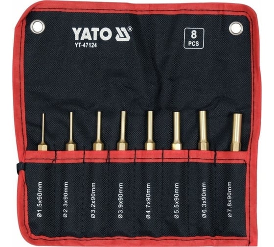 Набор параллельных латунных пуансонов  YATO 8 предметов, сумка YT-47124 1