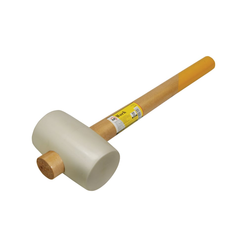 Резиновая белая киянка In Work 75 мм, деревянная рукоятка обратного ...
