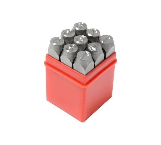 Набор цифровых штампов ROCKFORCE 10мм, 9пр., в пластиковом футляре RF-00910D