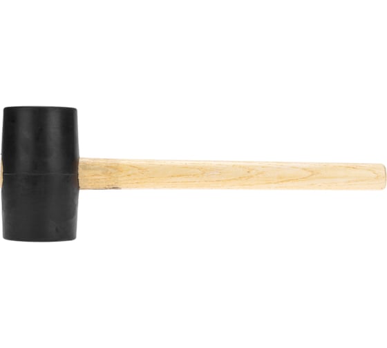 Киянка резиновая Kranz 910 г, черная резина, деревянная рукоятка KR-12-8145