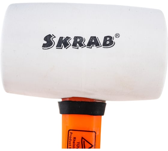Киянка SKRAB резиновая, 60мм, фибергласс, бел/оранж 20101