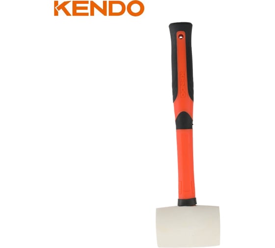 Резиновая киянка KENDO белая с фиберглассовой рукояткой 680 гр 25511