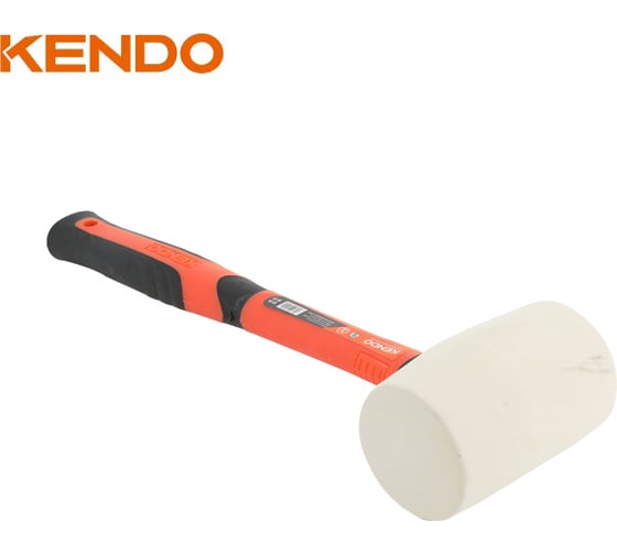 Резиновая киянка KENDO белая с фиберглассовой рукояткой 680 гр 25511