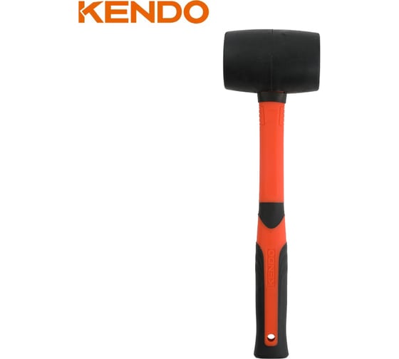 Резиновая киянка KENDO черная с фиберглассовой рукояткой 680 гр 25515