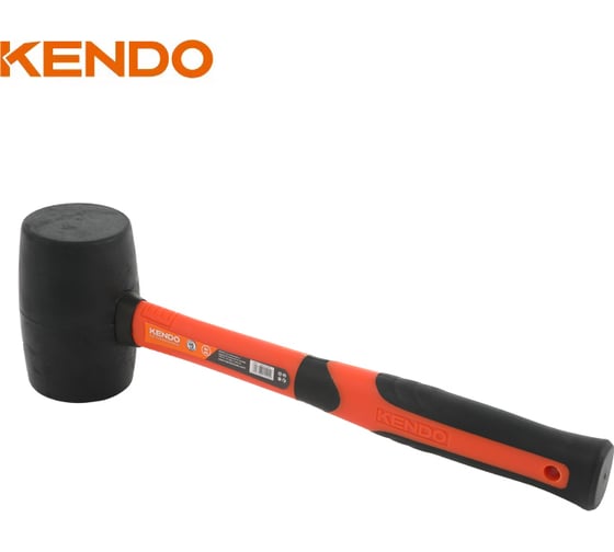 Резиновая киянка KENDO черная с фиберглассовой рукояткой 680 гр 25515