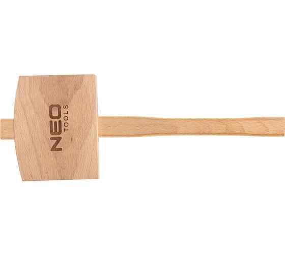 Киянка NEO Tools деревянная, 140x110x50 мм, деревянная рукоятка, 380 мм 25-078