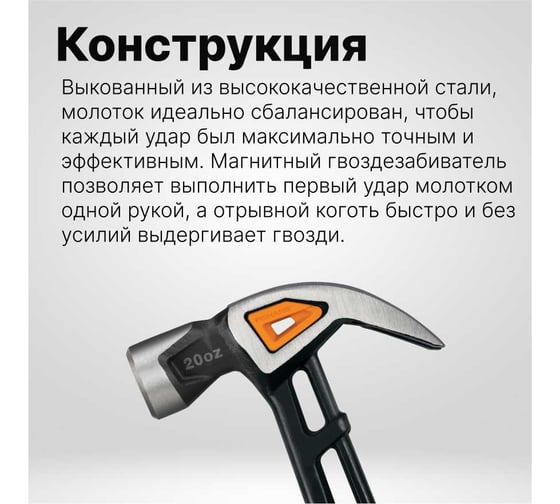 Молоток с загнутым гвоздодёром Fiskars L 20oz 13.5 дюймов 1027203
