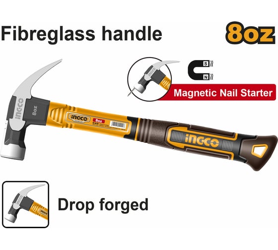 Молоток-гвоздодер INGCO SUPER INDUSTRIAL 220 г HCH81008