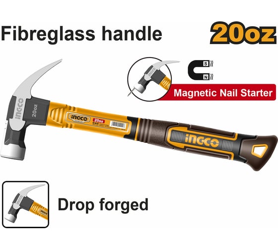 Молоток-гвоздодер INGCO SUPER INDUSTRIAL 560 г HCH81020