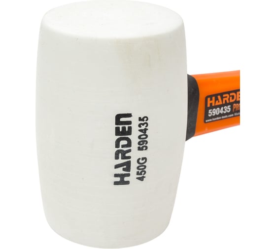 Резиновая белая киянка HARDEN фибергласовая ручка, 500 гр. 590435