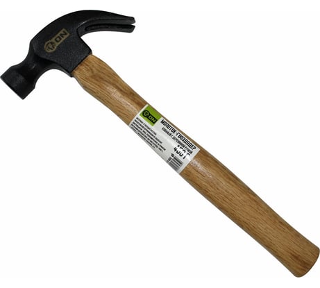 Молоток-гвоздодер ON кованый, с деревянной ручкой, 450 г 06-10-450