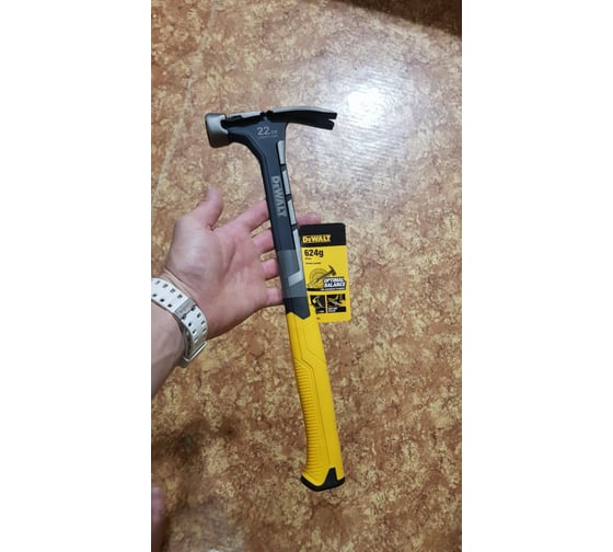 Молоток DEWALT одноэлементный, с прямым гвоздодером, 624 г DWHT0-51064 9