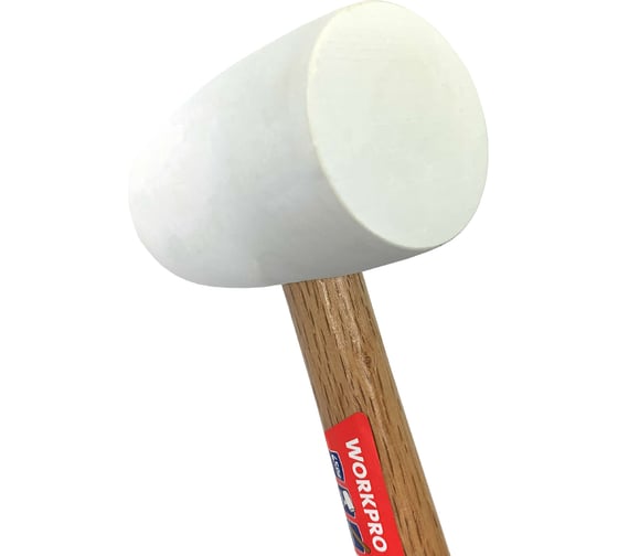 Молоток резиновый с деревянной рукояткой WORKPRO 450гр белый WP241038