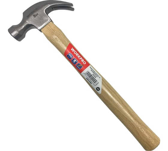 Молоток столярный с деревянной рукояткой WORKPRO 225гр WP241004