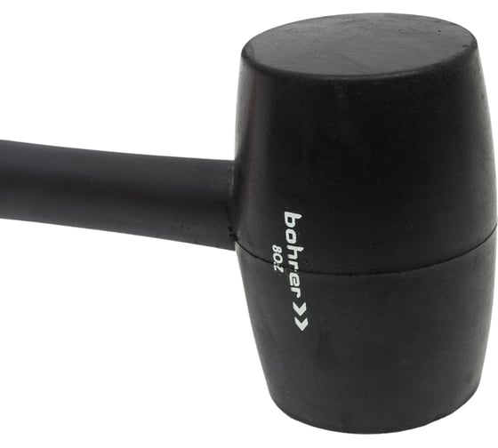 Киянка BOHRER 225 г, фибергласс с резиновым покрытием, круглый боек, черная резина 45013225