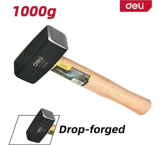 Кувалда DELI DL448010 1000 гр, деревянная рукоять 167397