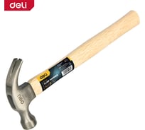 Молоток-гвоздодер DELI DL5240 250гр, деревянная рукоять 168209