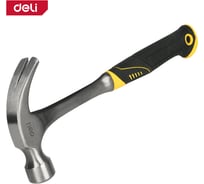 Молоток-гвоздодер цельнокованый DELI DL5073 550гр, прорезиненная рукоять, круглый боек 168204